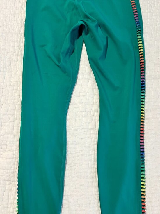 Nike One Dri Fit Green Rainbow Ladder  Training Tights/ Size Small - Picture 3 of 5